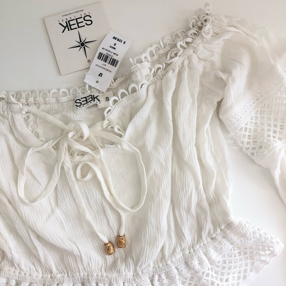 LF Tops - LF Boho Crochet Cut Out crop top